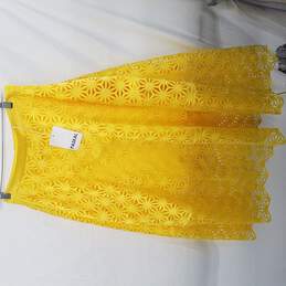 Paskal Yellow Eyelet A-Line Mid Length Lined Skirt  WM M