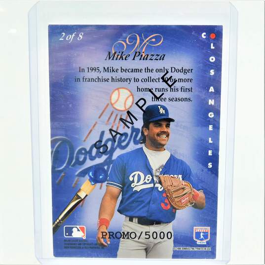 1996 HOF Mike Piazza Leaf Studio Masterstrokes Sample /5000 LA Dodgers image number 3
