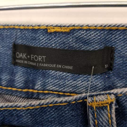 Oak + Fort Blue Cotton High Rise Tapered Jeans WM Size 31 NWT image number 3
