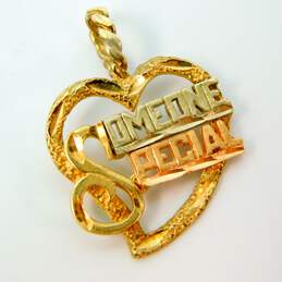 14k Tricolor Gold Etched 'Someone Special' Open Heart Pendant 1.8g alternative image