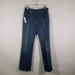 Womens Regular Fit 5 Pocket Design Medium Wash Straight Leg Jeans Size 10