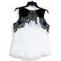 NWT White House Black Market Womens Black White Sleeveless Blouse Top Size 6 image number 1