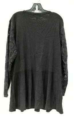 Lane Bryant Black Floral Lace Long Sleeve Shirt/Blouse Size 26/28 NWT alternative image