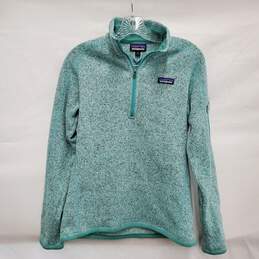 Patagonia WM's Long Sleeve Heather Green Fleece Pullover Size M