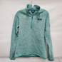 Patagonia WM's Long Sleeve Heather Green Fleece Pullover Size M image number 1