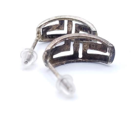 925 Silver Earrings Set Of 2 Half Hoop image number 4