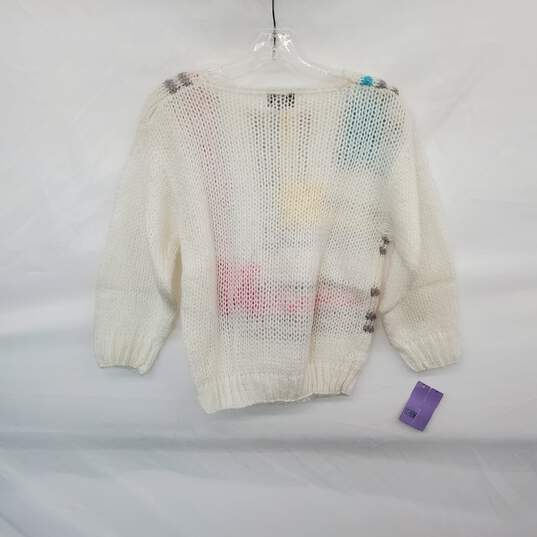 Jordache Vintage White Acrylic Sweater WM Size L NWT image number 2