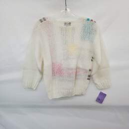 Jordache Vintage White Acrylic Sweater WM Size L NWT alternative image