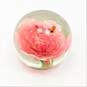 Vintage Murano Style Art Glass Flower & Bees Paperweight image number 1