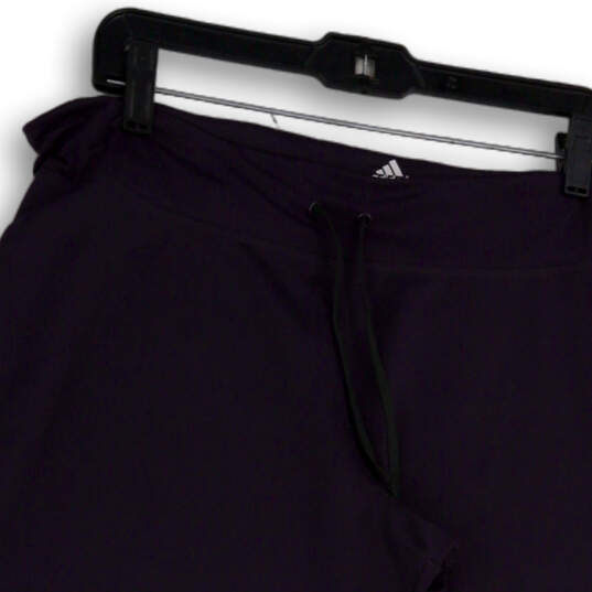 Womens Purple Flat Front Elastic Waist Pull-On Capri Leggings Size XL image number 3