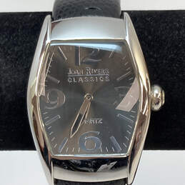 Designer Joan Rivers Classics V377 Silver-Tone Black Cuff Bangle Wristwatch alternative image