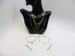Beachy 925 Blue Chalcedony Multi Strand & Balls Liquid Silver Necklaces Prehnite Citrine & Amethyst Drop Earrings & Beaded & Charm Bracelets 29.2g