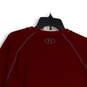 Mens Red Knitted Crew Neck Long Sleeve Pullover Sweater Size XL image number 4