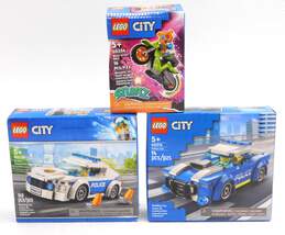 City Factory Sealed Sets 60239: Police Patrol Car 60312: Police Car & 60356: Bear Stunt Bike