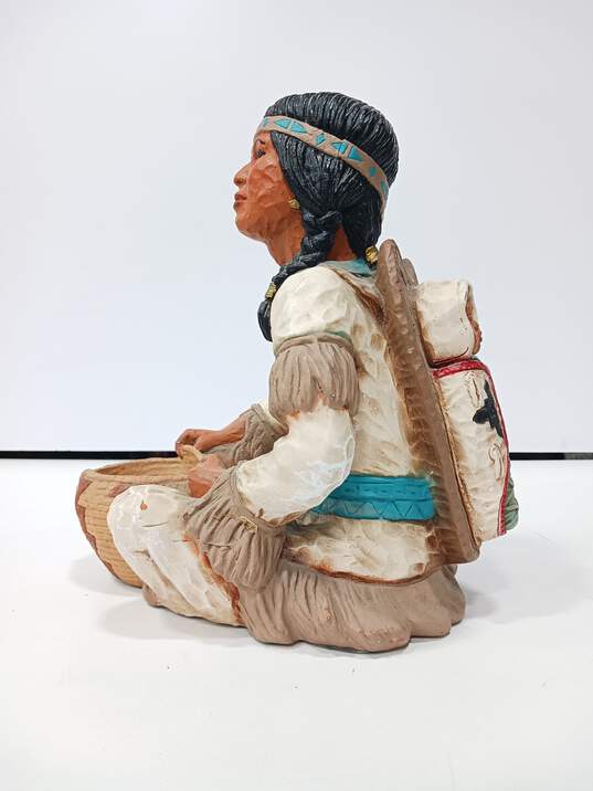 V. Kendrick Native American Women w/ Papoose Baby Sculpture image number 4
