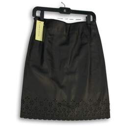 NWT Lord & Taylor Womens Black Eyelet Scallop Hem Side Zip A-Line Skirt Size 4 alternative image