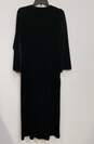 Womens Black Velvet Half Zip Long Sleeve Sleepwear Gown Size Medium image number 2