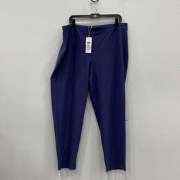 NWT Womens Blue Elastic Waist Flat Front Pull-On Slim Ankle Pants Size 1X