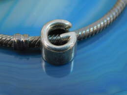Pandora Sterling Silver Heart Clasp Bracelet & G Initial Charm 18.0g alternative image