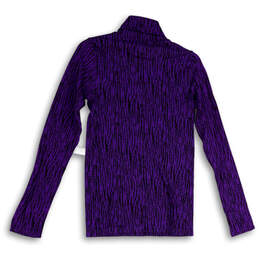 Womens Purple Black Flurry Elemental Turtleneck Activewear Top Size Small alternative image