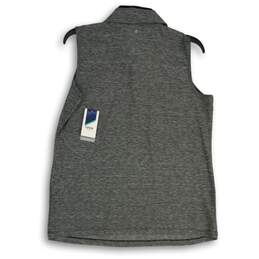 NWT IZOD Womens Gray Heather Button Front Sleeveless Golf Polo Shirt Size L alternative image