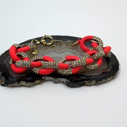 Designer J. Crew Gold-Tone Rhinestone Spring Ring Clasp Chain Bracelet