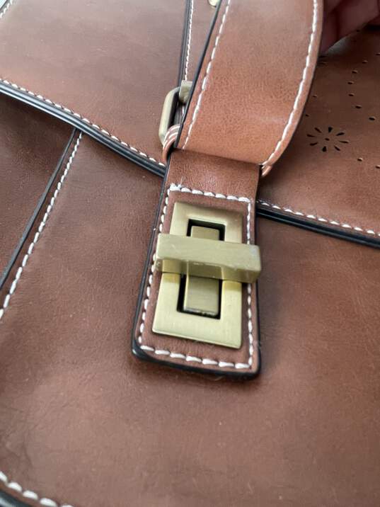 Ecosusi Brown Leather Briefcase/Backpack image number 5