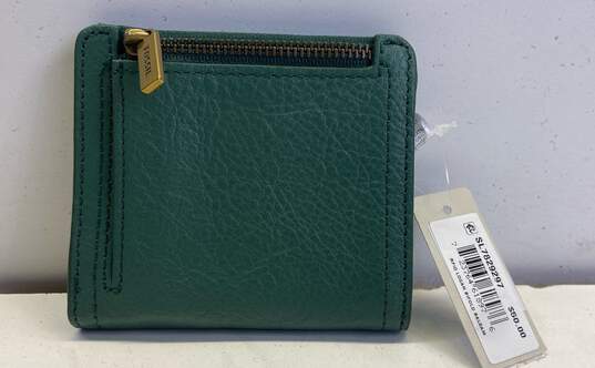 Fossil Bi Fold Wallet Green Leather image number 2