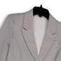 Womens White Gray Striped Long Sleeve Peak Lapel Single Breasted Blazer M image number 3