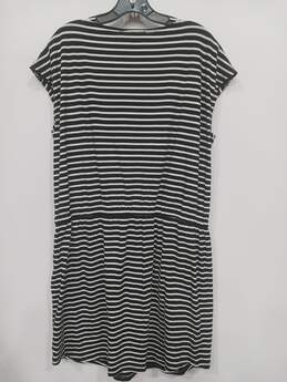 Michael Kors Black & White Striped Shirt Dress Size XL alternative image