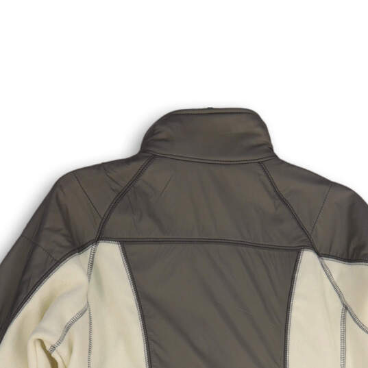 NWT Womens Gray White Mock Neck Long Sleeve Full-Zip Jacket Size Large image number 4