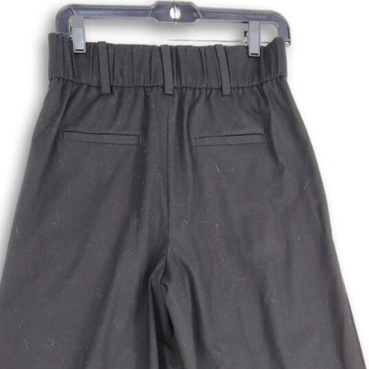 Womens Black Pleated Back Welt Pocket Wide Leg Ankle Pants Size 4 image number 4