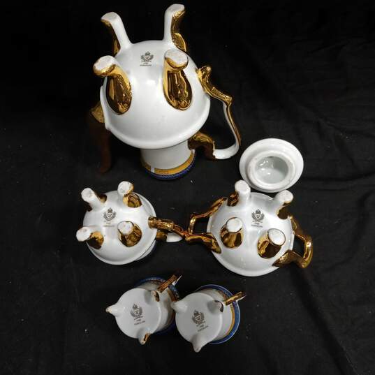 Yau Shing Fine China Teapot, Cream & Sugar, 2 Cups & 6 Saucers image number 6