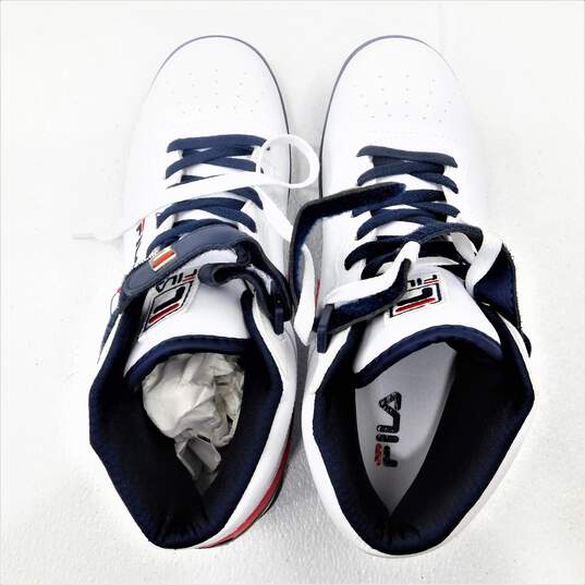 Fila Vulc 13 Mid Plus White Navy Red Men's Shoe Size 10 image number 4