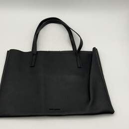 Womens Black Leather Double Handle Inner Pocket Tote Bag Purse alternative image