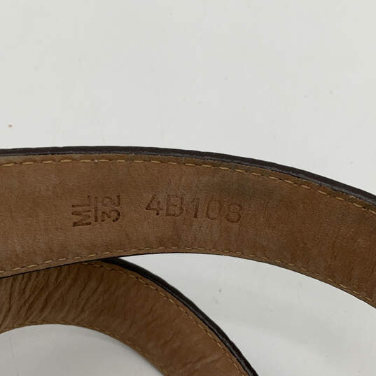 Womens Brown Leather Animal Print Adjustable Metal Buckle Waist Belt Sz 32 image number 4