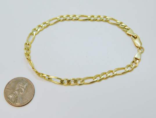 14K Gold Figaro Chain Bracelet 7.6g image number 4