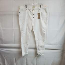 Madewell White Cotton Blend High Rise Raw Hem Skinny Jean WM Size W 36 NWT