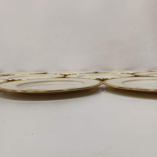 Bundle of 12 Lenox Bellaire Ceramic Beiger and Gold Tone Bread Plates image number 3