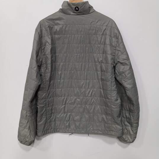 Marmot Full Zip Gray Puffer Style Nylon Windbreaker Jacket Size XL image number 2