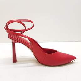 ALDO Ankle Wrap Red Pointed Toe Heels Shoes Size 8.5 B