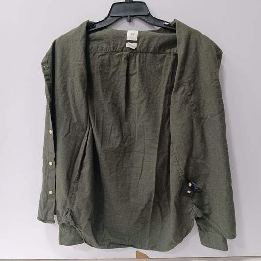 H&M Men's Green Button Up Long Sleeve Size S image number 3