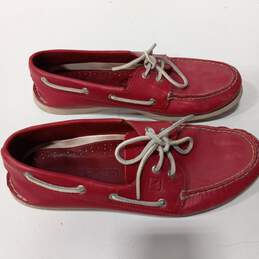 Sperry Top-Sider Men's Red Leather Boat Shoes Size 12M alternative image