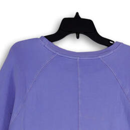 Womens Purple Crew Neck Long Sleeve Pullover Sweatshirt Size Medium