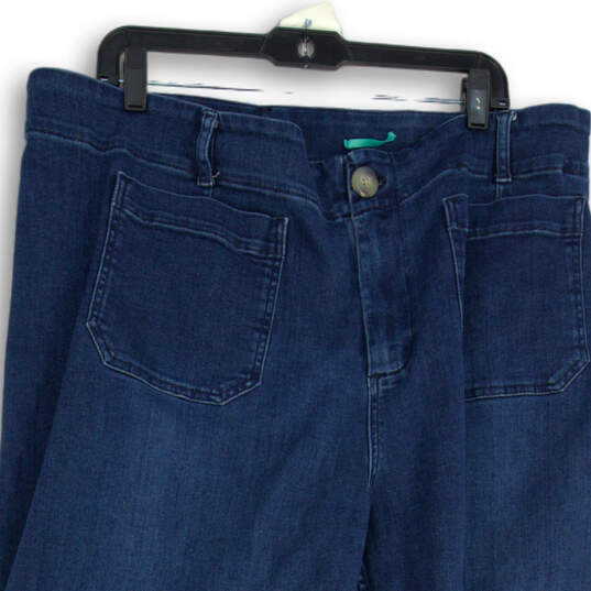 Mens Blue Denim Medium Wash Wide Leg Cropped Jeans Size 30 image number 3
