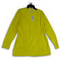 NWT Womens Yellow Knitted Long Sleeve Open Front Ottoman Cardigan Size L image number 1
