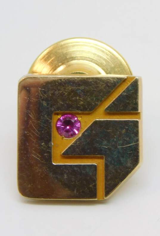 10K Gold Ruby Accent Service Pin 2.0g image number 3