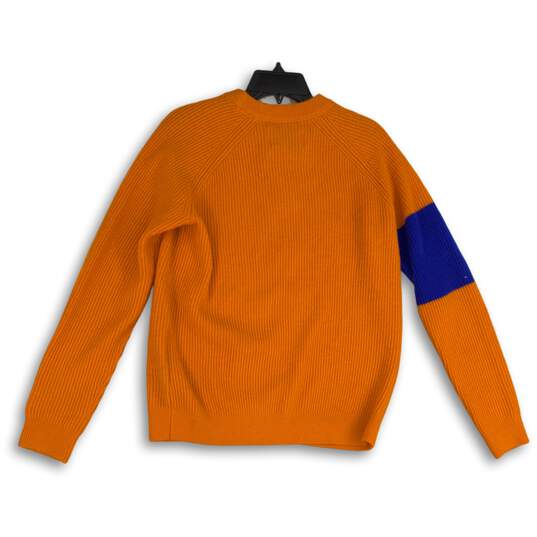 NWT Calvin Klein Jeans Womens Blue Orange Crew Neck Pullover Sweater Size S image number 2