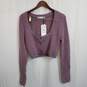 Zara dusty purple pink cropped fluffy cardigan M image number 1