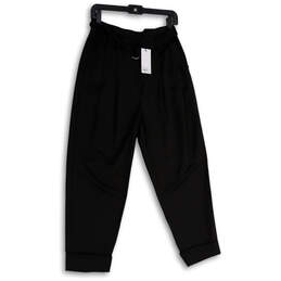 NWT Womens Black Pleated Belted Cuffed High Waist Ankle Pants Size 8